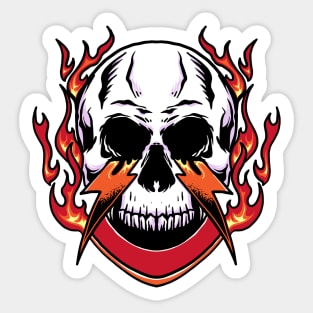 Fiery Skull Sticker
